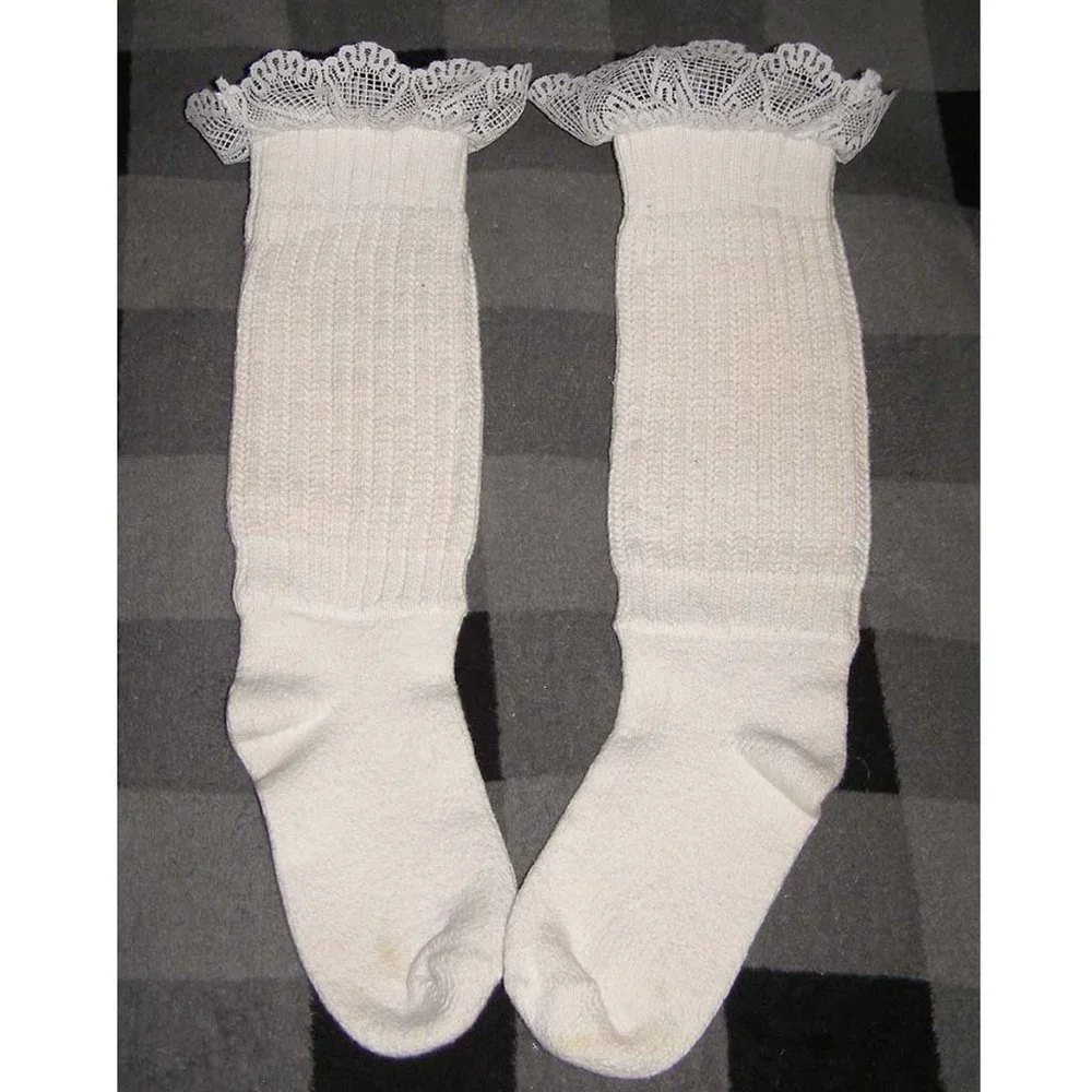 NEW Luxurious Cozy Knit White Knee Socks Adult